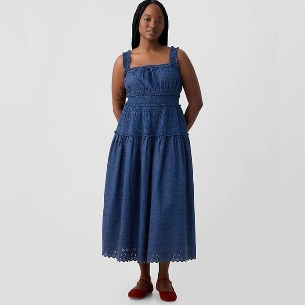 Gap Doen Denim Eyelet Dress size medium